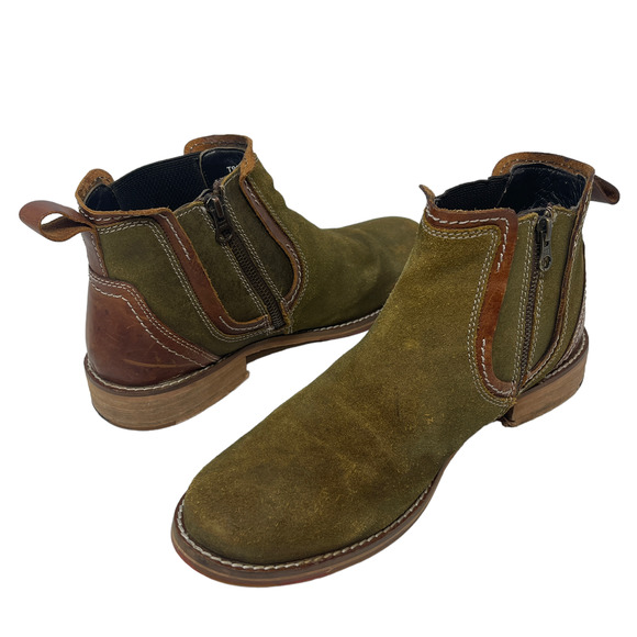 Testosterone Men’s Olive Green Pull On Suede Chelsea Boots size 41 main image 7